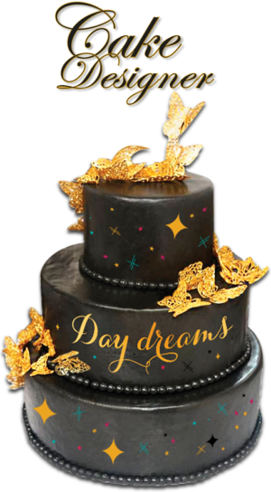 Cake design glaçage noir orné de papillons dorés par Day Dreams Designer à Chessy 77